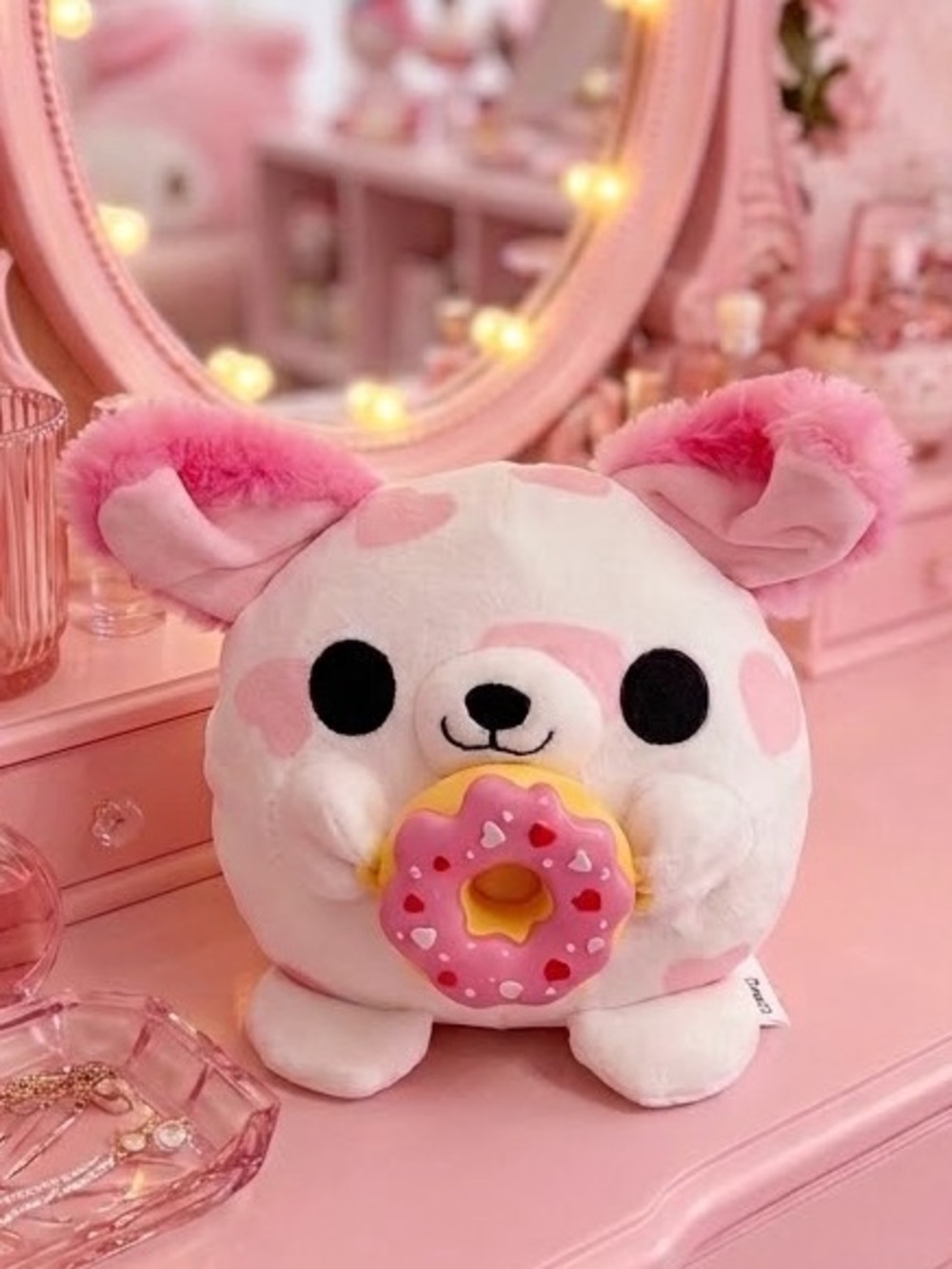 Snackles Pink Dog with Doighbuts Plush 5” Valentine’s edition